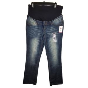 Belly Go Round Maternity Denim Blue Jeans Size L